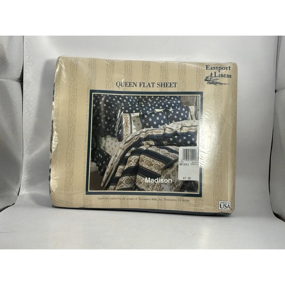 Vintage Eastport Linens Percale Queen Flat Sheet 180 Thread Count 